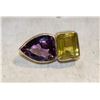 Image 1 : STAMPED CITRINE & AMETHYST GEMS PENDANT