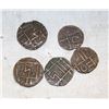 Image 1 : 1835-1910 LOT OF 5 OLD BHUTAN 1/2 RUPEE COINS
