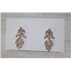 CUBIC ZIRCONIA GOLD PLATED EARRINGS, NEW