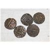 Image 1 : 1835-1910 LOT OF 5 OLD BHUTAN 1/2 RUPEE COINS