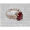 Image 1 : 5.28 CARATS RED RUBY SILVER RING