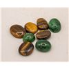 Image 1 : #139-GREEN EMERALD/TIGER EYE GEMSTONE 63.50 CT