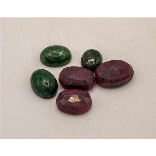 #131-GREEN EMERALD/RED RUBY GEMSTONE 85.35 CT