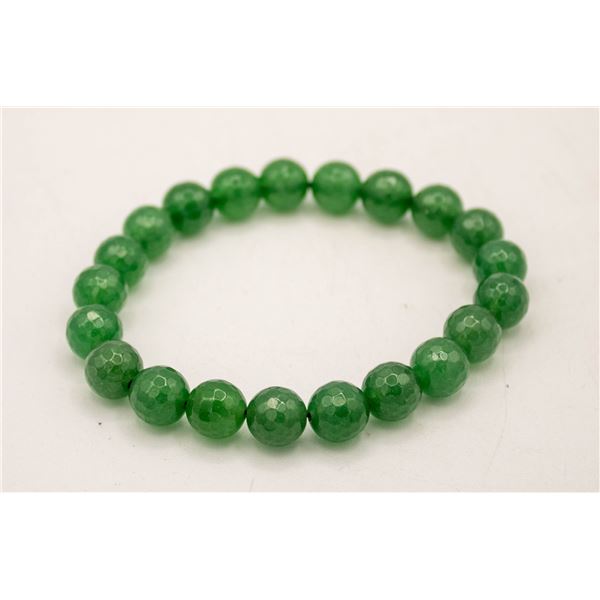 201-GREEN EMERALDBEAD  BRACELET 10MM