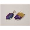 Image 1 : #185-NATURAL RAINBOW SOLAR QUARTZ PENDANT 2 PCS