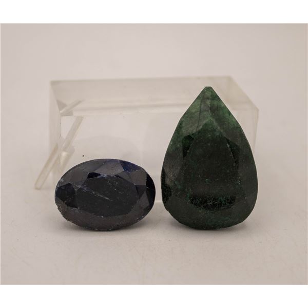 #123-BLUE SAPPHIRE/GREEN EMERALD 138.75 CT