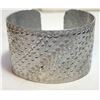 Image 1 : 7)  HAMMERED SILVER TONE 1.75" WIDE CUFF BRACELET