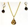 Image 1 : 3) NATURAL TIGER'S EYE SMILING BUDDHA PENDANT