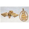 Image 1 : 2 ESTATE SAIL SHIP & WINGED SKULL PENDANTS-ESTATE