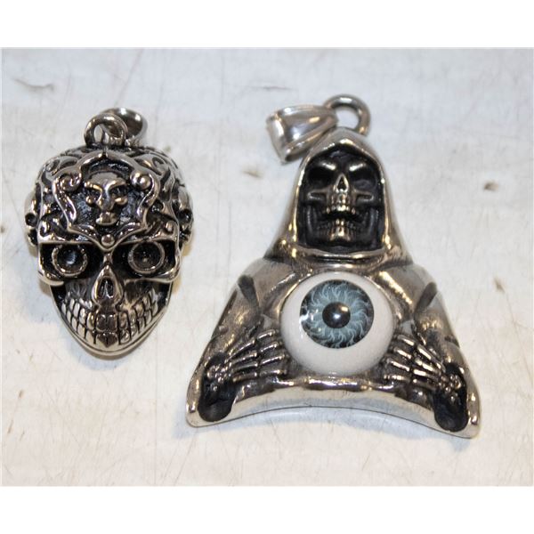 2 ESTATE SKULL HEAD & 3RD EYE SKULL CHARMS-ESTATE