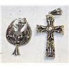 Image 1 : 2 ESTATE WINGED SKULL CROSS & LARGE CROSS CHARMS