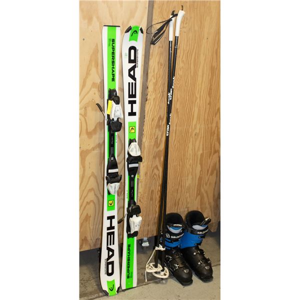 SOLOMON SIZE 8 SKIS HEAD SKIS & TREK SKI POLES