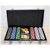 Image 1 : 300 POKER CHIPS NEW 2 DECK, 5 DICE, DEALER BUTTON