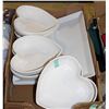 Image 1 : 6 HEART DISHES & 3 LONG SERVING PLATES