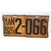 Image 1 : 1925 MANITOBA LICENSE PLATE 2-066
