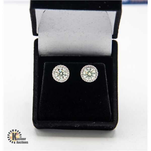 #738- GRA CERTIFIED PAIR MOISSANITE EARRINGS