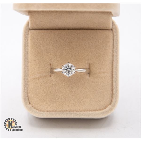 #729-GRA CERTIFIED 1.0 CARAT MOISSANITE SET IN