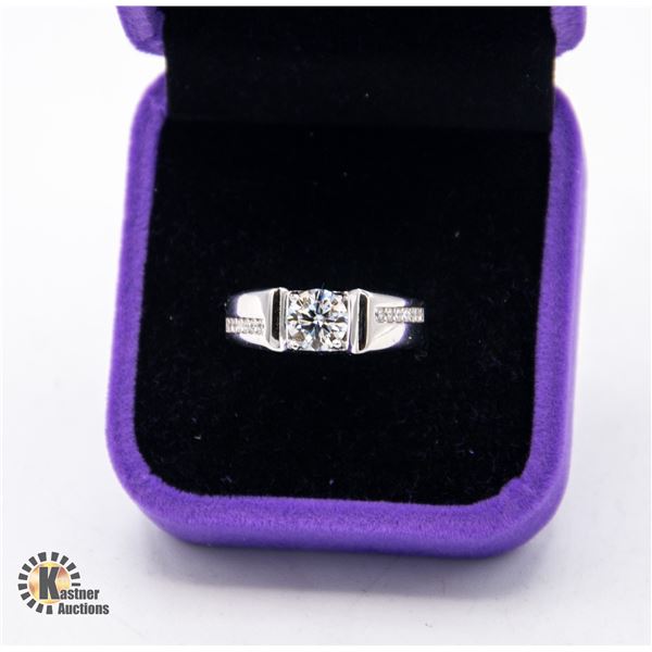 #730-GRA CERTIFIED 1.0 CARAT MOISSANITE SET IN 925