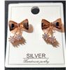Image 1 : PAIR OF STERLING SILVER BOW MOTIF EARRINGS