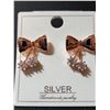 Image 2 : PAIR OF STERLING SILVER BOW MOTIF EARRINGS