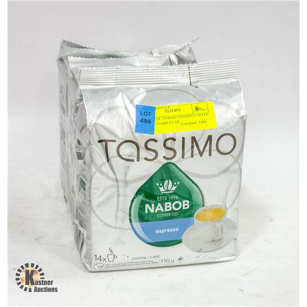 3 BAGS OF NABOB TASSIMO COFFEE DISCS - VARIETY OF