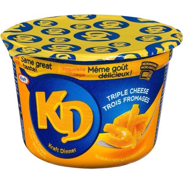 NEW CASE OF 10 MICROWAVABLE KD - 3 CHEESE VARIETY