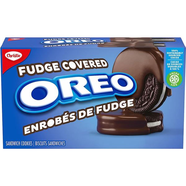 NEW 3 BOXES FUDGE COVERED OREO SANDWICH COOKIES