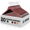 NEW ZOBER WOOD HANGERS 20 PACK - CHERRY WOOD