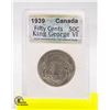 Image 1 : CANADA 1939  SILVER HALF DOLLAR