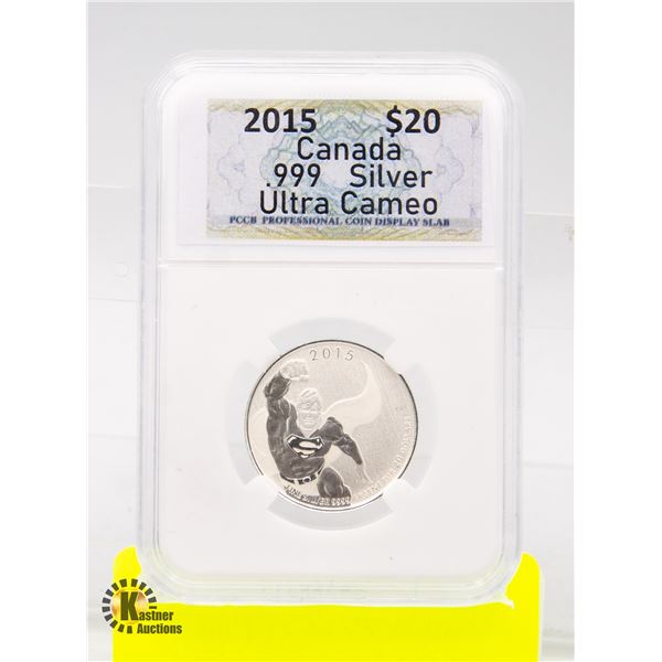 CANADA 2015 $20 .999 PURE SILVER CAMEO