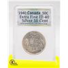 Image 1 : CANADA 1940 SILVER HALF DOLLAR