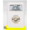 Image 1 : CANADA 2015 $20 .999 PURE SILVER CAMEO