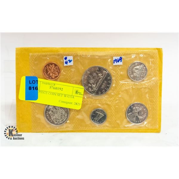 1969 6 PIECE COIN SET W/COA