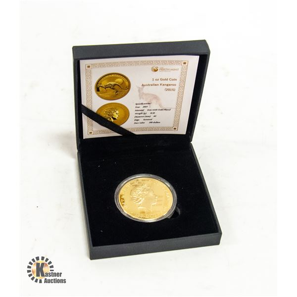 REPLICA GOLD PLATED IRON COIN 2015 IN CASE