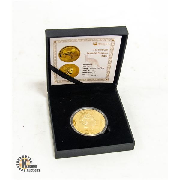 REPLICA GOLD PLATED IRON COIN 2015 IN CASE