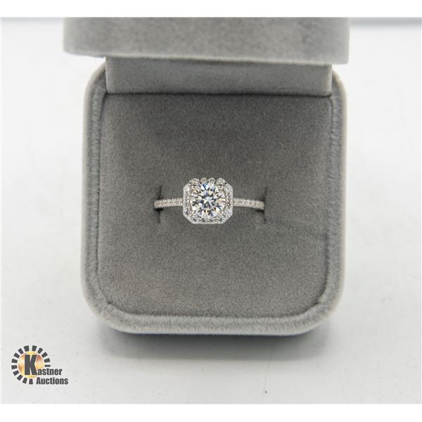 GRA CERTIFIED 1.00 CT MOISSANITE SET IN STERLING