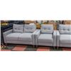 Image 2 : GREY SOFA, LOVE-SEAT, & CHAIR SET ALL TOGETHER