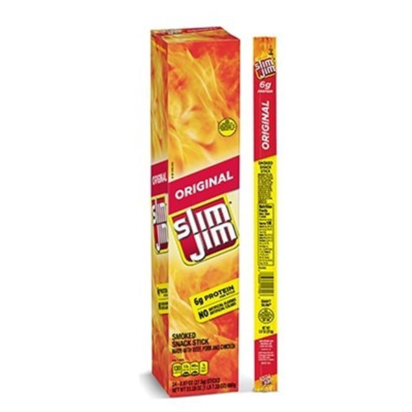 NEW BOX OF ORIGINAL SLIM JIM SPICY SAUSAGE SNACKS