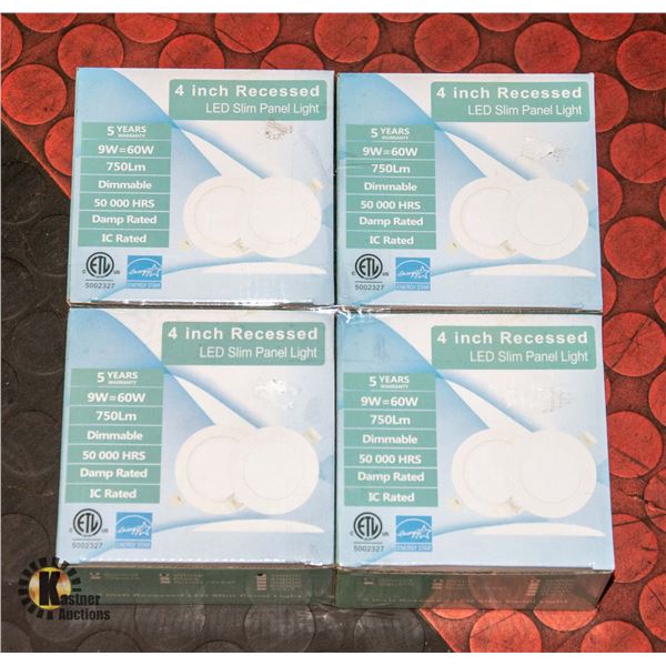 PACK OF FOUR RECESSED 4INCH LED PANEL LIGHTS