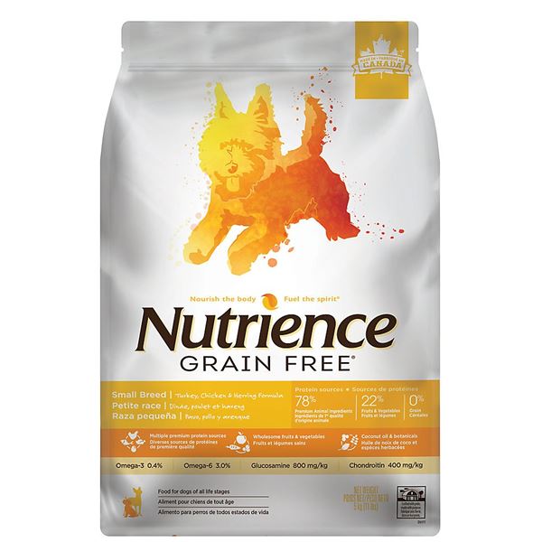 NEW 5KG BAG OF NUTRIENCE GRAIN FREE DOG FOOD IN