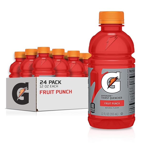 NEW CASE OF 24 GATORADE FRUIT PUNCH FLAVOUR