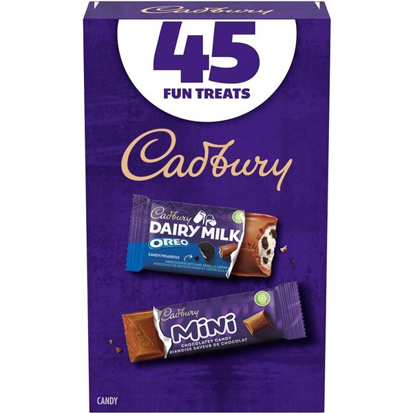 NEW 45 PACK OF CADBURY MINI BARS, DAIRY MILK OREO