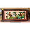 Image 1 : FRAMED LUCKY 8 HORSES WALL HANGING 23" X 50.25"