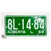 Image 1 : 1968 UNUSED LICENSE PLATE