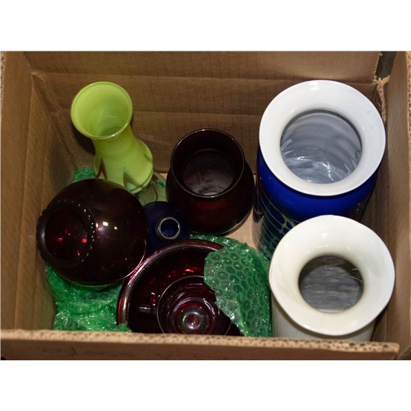 LARGE GLASS & CERAMIC VASES