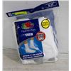 WHITE CREW SOCKS 6-12 SIZE 6-PACK FRUIT OF