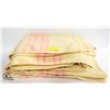 2 VINTAGE PINK STRIPE WOOL BLANKETS