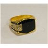 Image 1 : NEW GOLD PLATED RING SIZE 8.5 IN CLOTH POUCH