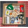 Image 1 : BOX WITH COCA-COLA STORAGE CAN, FLASK,