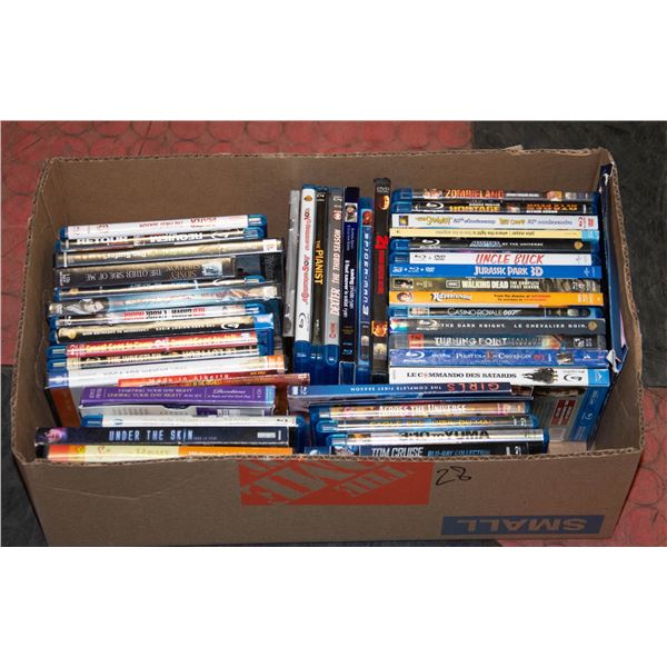 FORTY BLUE RAY CDS AND CDS